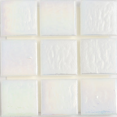 Pearl Opaque Iridescent 1x1 Glass Tile | E11.300.42S | American Glass Mosaics