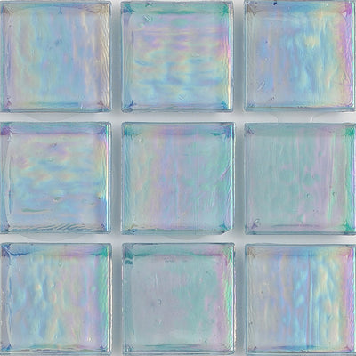 Aquamarine Iridescent 1x1 Glass Tile | E11.379.02S | American Glass Mosaics