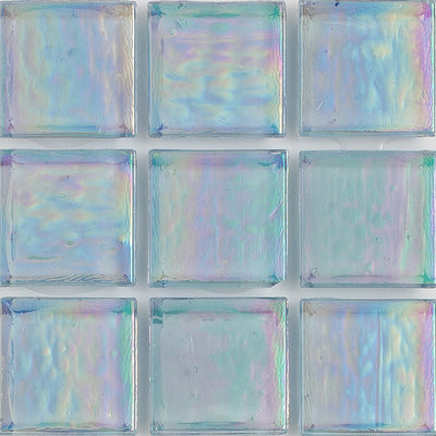 Aquamarine Iridescent 1x1 Glass Tile | E11.379.02S | American Glass Mosaics