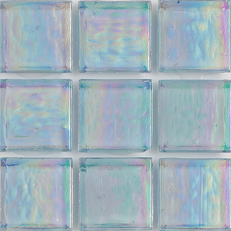 Aquamarine Iridescent 1x1 Glass Tile | E11.379.02S | American Glass Mosaics