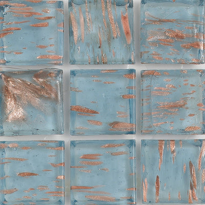 Aquamarine Aventurina 1x1 Glass Tile | E11.379.05S | American Glass Mosaics
