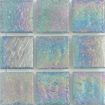 Aquamarine Sand Iridescent 1x1 Glass Tile | E11.379.22S | American Glass Mosaics