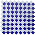 Sapphire and White, 1" x 1" Diamond Pattern - Glass Tile
