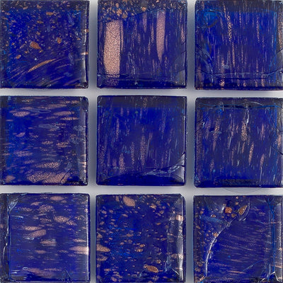 Sapphire Aventurina 1x1 Glass Tile | E11.383.05S | American Glass Mosaics
