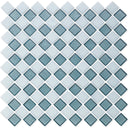 Flourite and White, 1" x 1" Diamond Pattern - Glass Tile
