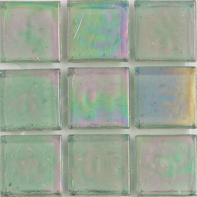 Serpentine Iridescent 1x1 Glass Tile | E11.396.02S | American Glass Mosaics