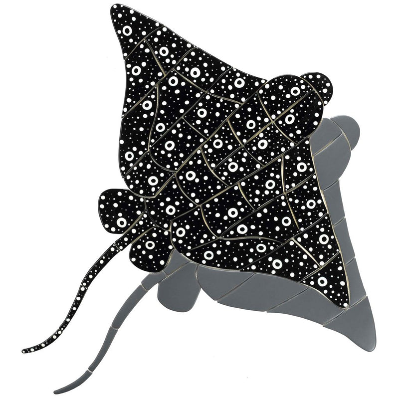 Spotted Eagle Ray w/Shadow - Pool Mosaic