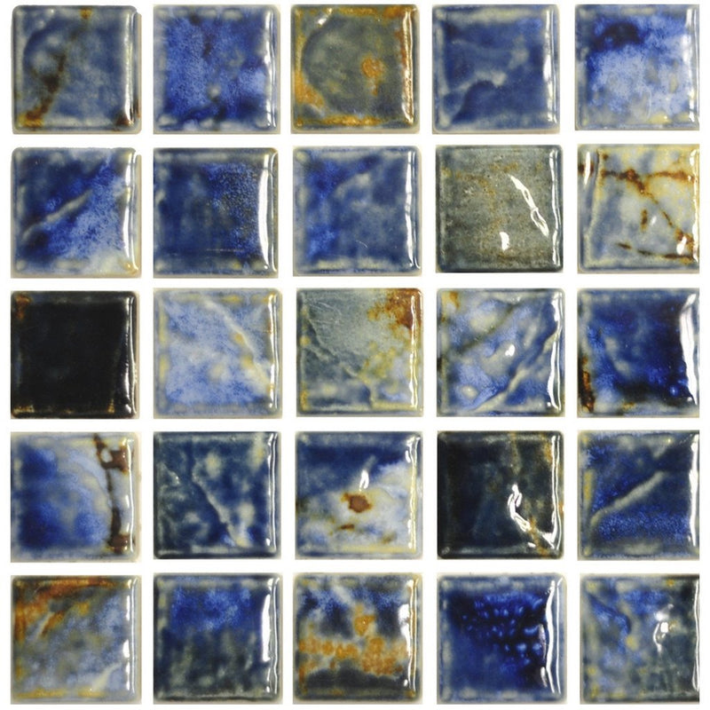 EROS-102 - Autumn, 1-1/8" x 1-1/8" - Porcelain Pool Tile - Fujiwa