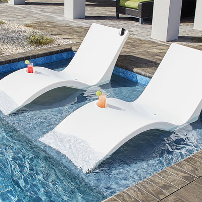 Kai Shelf Lounger, White - Luxury Pool Lounge Chair | FL600WE