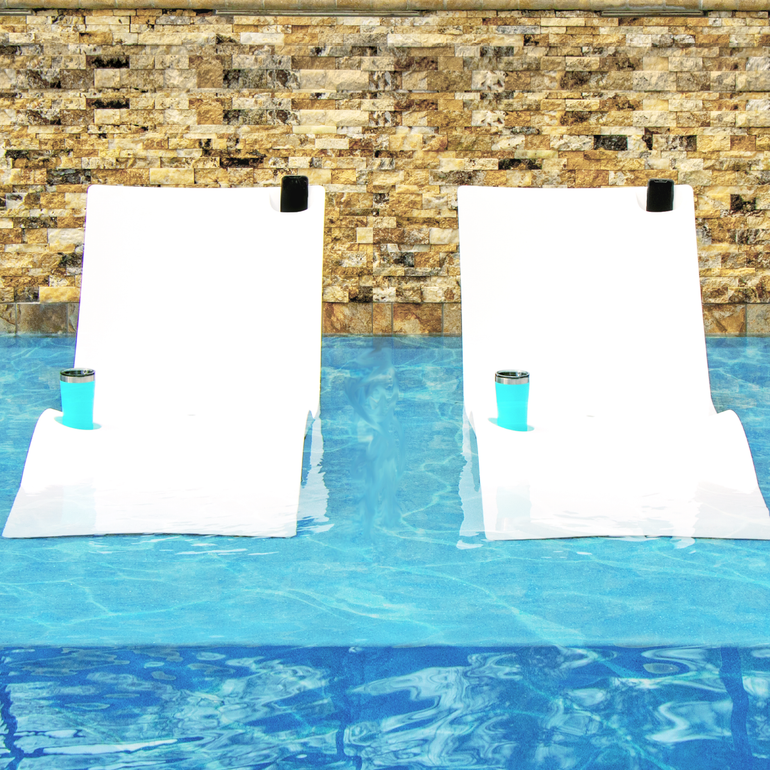 Kai Shelf Lounger, White - Luxury Pool Lounge Chair | FL600WE