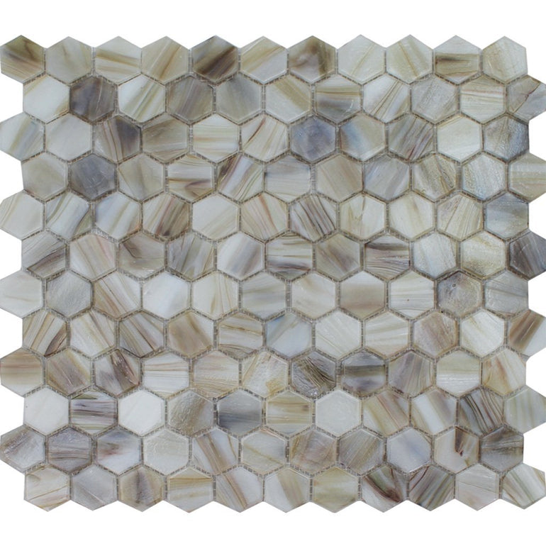 FOSAUROAGATEHX Agate Hex Mosaic - Glass Tile