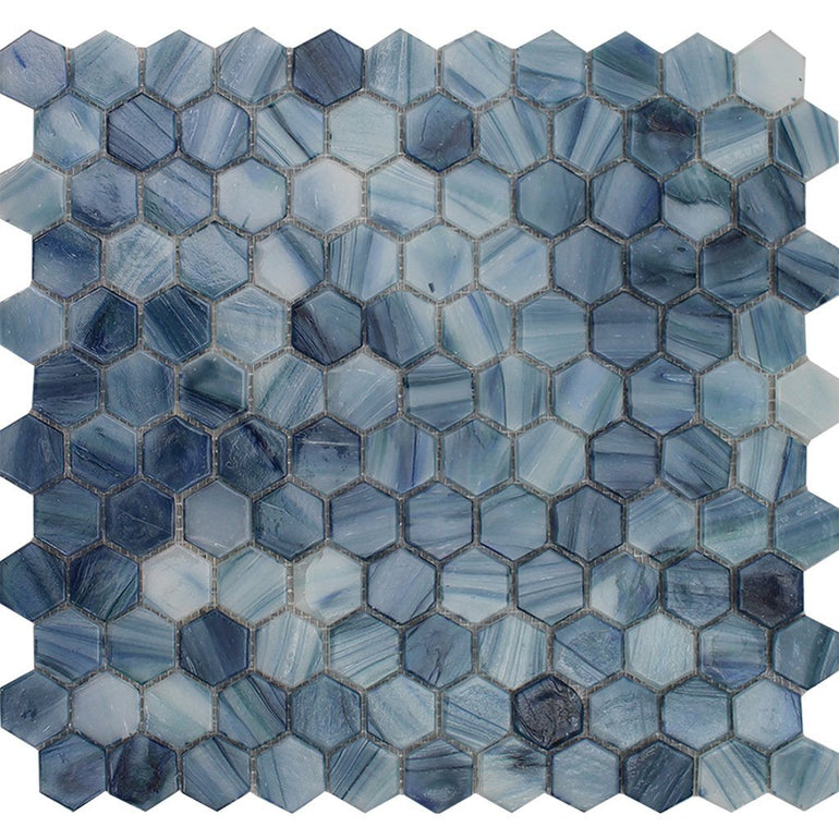 FOSAUROTANZAHX Tanzanite Hex Mosaic - Glass Tile