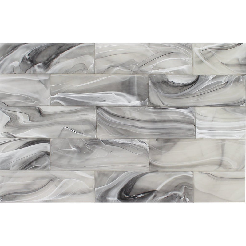 Thunder 3" x 9" White Subway Tile | FOSCLOUTHUN39 | Clouds Series