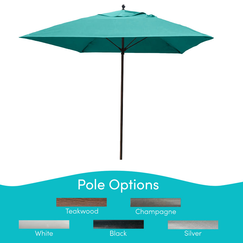 Maya Bay, 8 Rib Umbrella with Aruba Fabric, Silver Pole