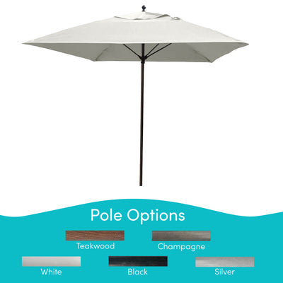 Maya Bay, 8 Rib Umbrella with Natural Fabric, Champagne Pole