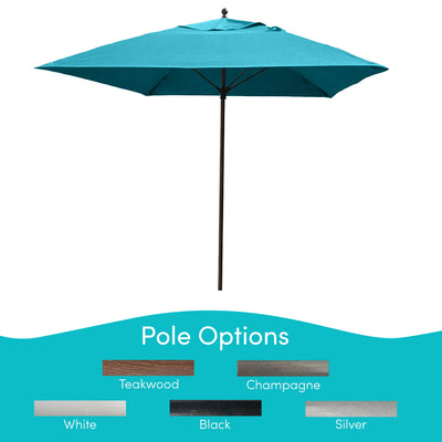 Maya Bay, 8 Rib Umbrella with Caribbean Blue Fabric, Black Pole