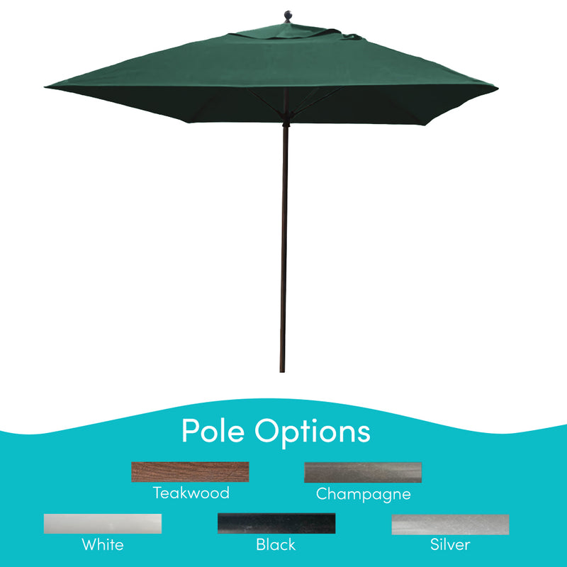 Maya Bay, 8 Rib Umbrella with Forest Green Fabric, Champagne Pole