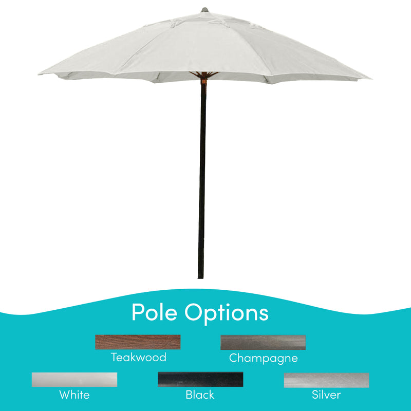 Verano, 6 Rib  Umbrella with Natural Fabric, Champagne Pole 