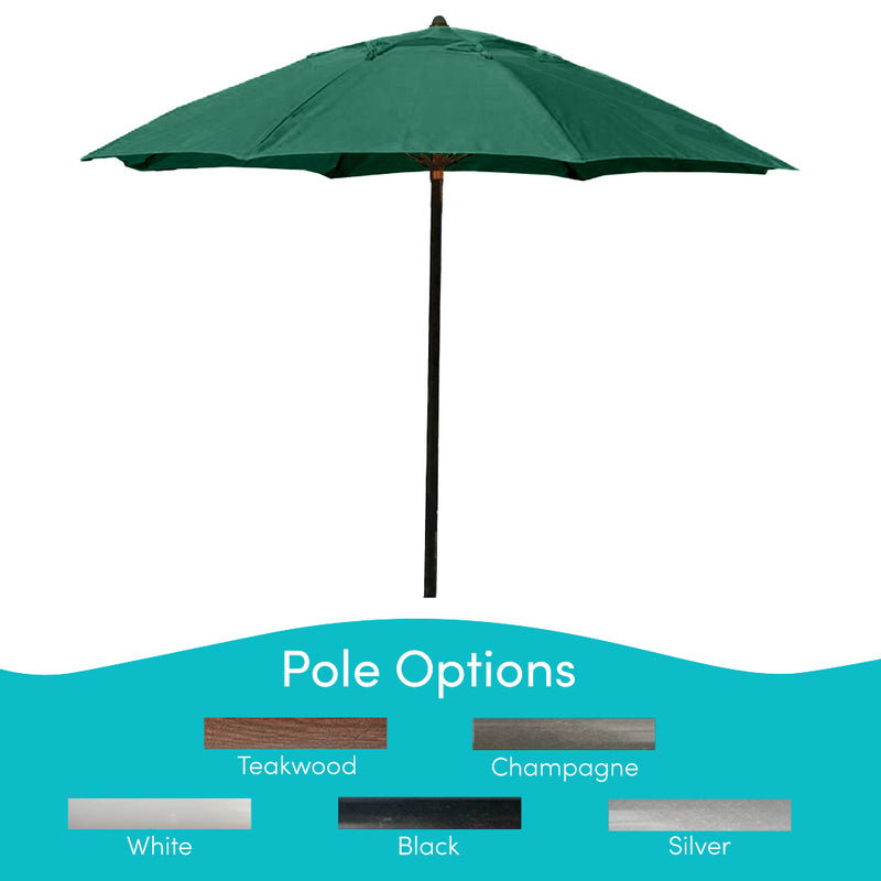 Verano, 6 Rib  Umbrella with Forest Green Fabric, Champagne Pole 