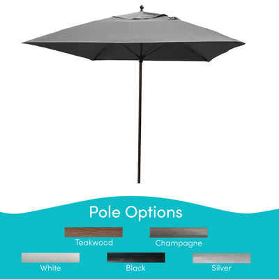 Maya Bay, 8 Rib Umbrella with Storm Gray Fabric, White Pole