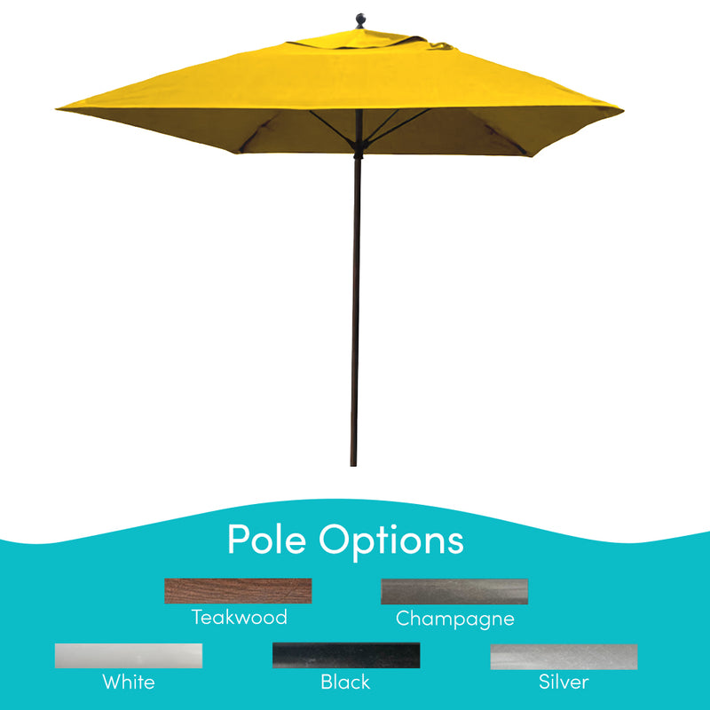 Maya Bay, 8 Rib Umbrella with Sunflower Yellow Fabric, Champagne Pole