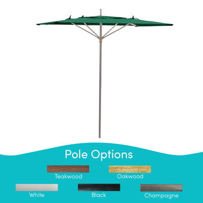 Meridian 9", 6 Rib  Tubular Rigid Umbrella with Forest Green Fabric, Black Pole