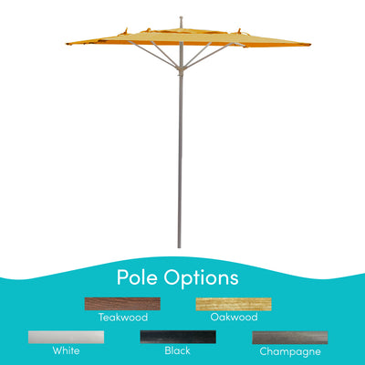 Meridian 9", 6 Rib  Tubular Rigid Umbrella with Sunflower Yellow Fabric, Champagne Pole