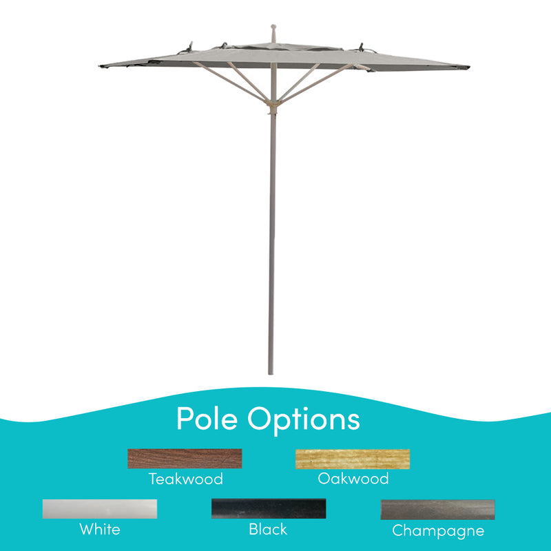 Meridian 9", 6 Rib  Tubular Rigid Umbrella with Cadet Gray Fabric, Champagne Pole