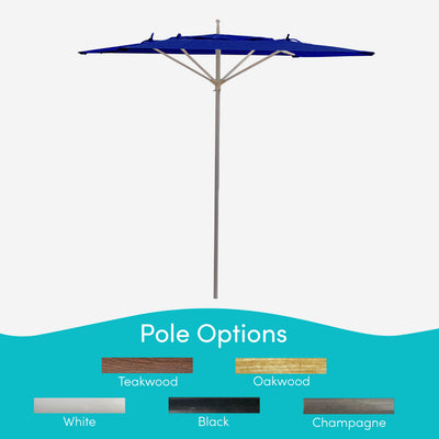 Meridian 9", 6 Rib  Tubular Rigid Umbrella with Classic Royal Fabric, Champagne Pole