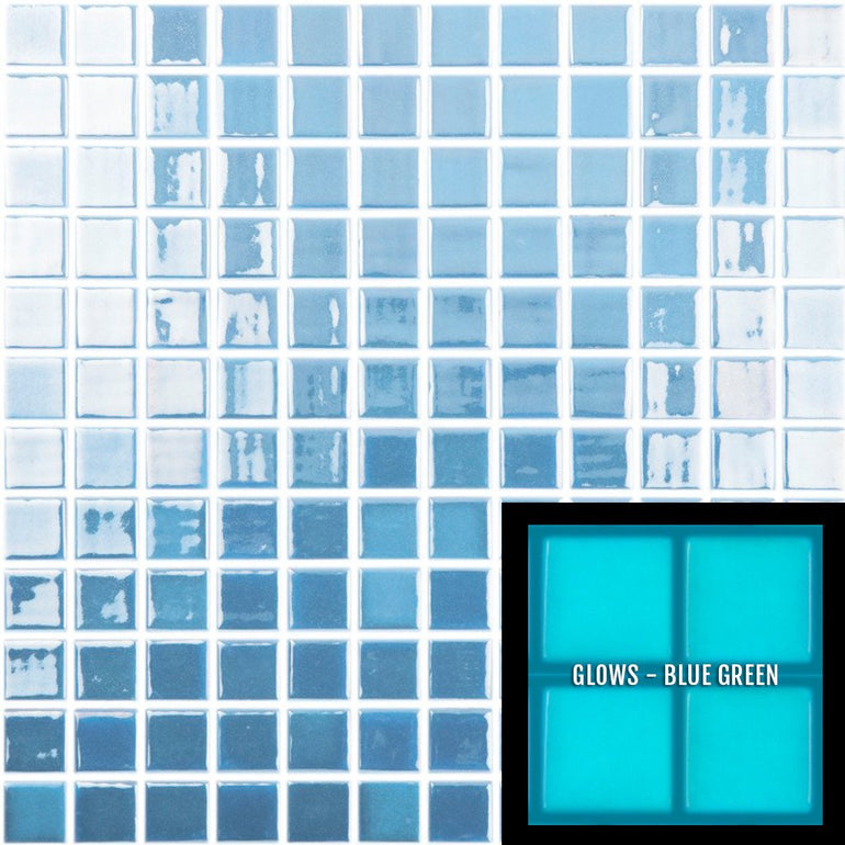 FOTOLUMI - Fireglass 106 - Dark Blue, 1" x 1" - Glass Tile