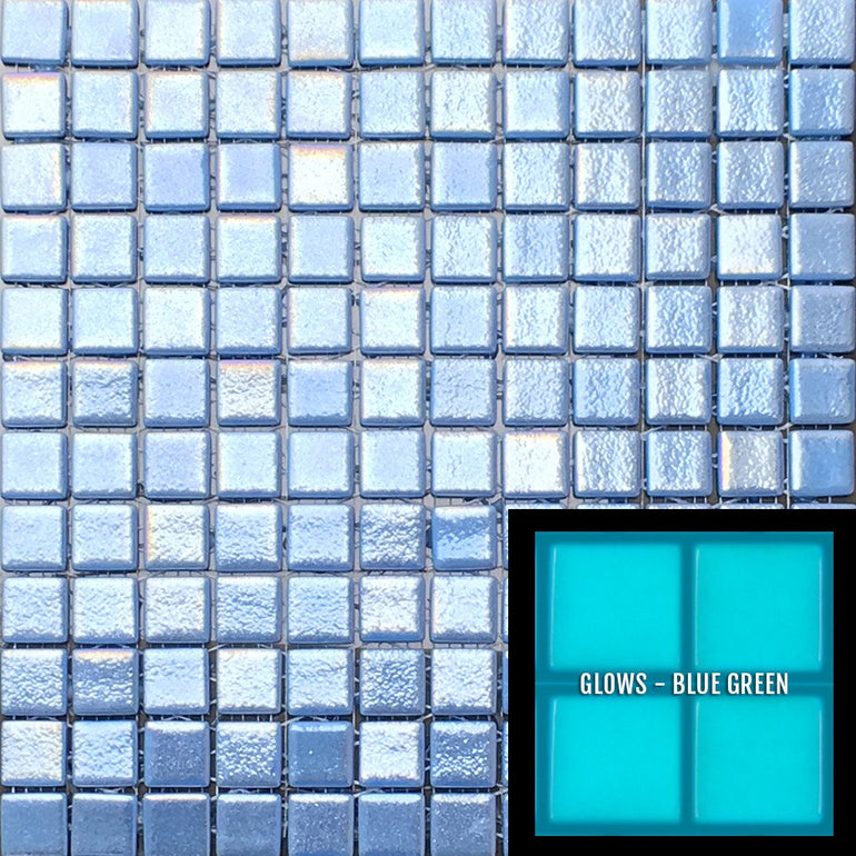 FOTOLUMI ANTI - Fireglass 106 Slip Resistant - Dark Blue, 1" x 1" - Glass Tile