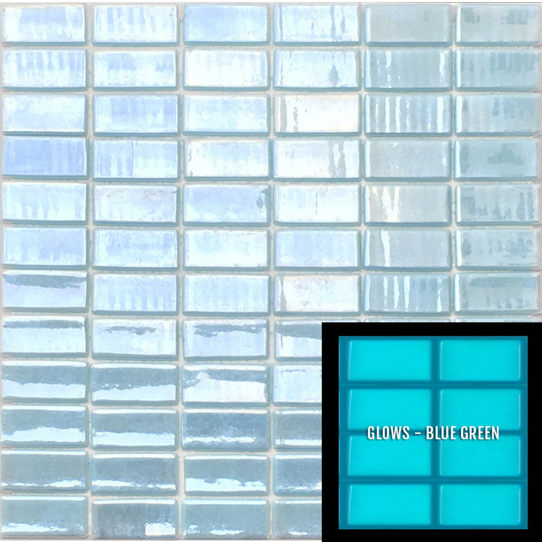 FOTOLUMI2 1X2 - Fireglass 107 - Light Blue, 1" x 2" - Glass Tile