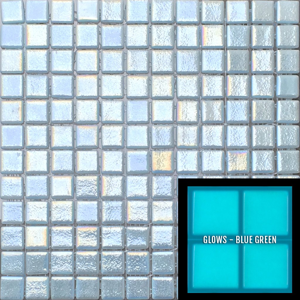 FOTOLUMI2 ANTI - Fireglass 107 Slip Resistant - Light Blue, 1" x 1" - Glass Tile
