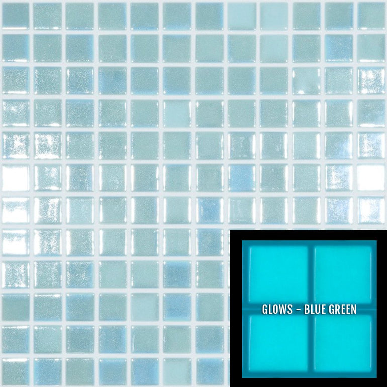 FOTOLUMI2 - Fireglass 107 - Light Blue, 1" x 1" - Glass Tile
