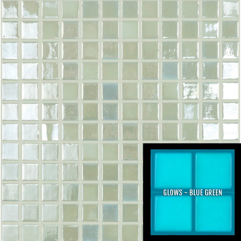 FOTOLUMI3 - Fireglass 409 - White, 1" x 1" - Glass Tile