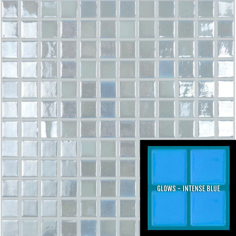 FOTOLUMI4 - Fireglass 412 - Pearl White, 1" x 1" - Glass Tile