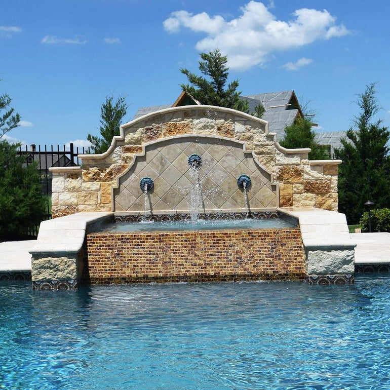 Amber, 7/8" x 1-7/8" | GLASSTEL-12 | Fujiwa Porcelain Pool Tile