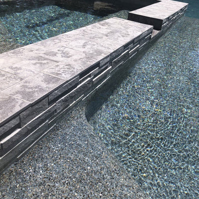 Quarzo Steel Linear Tile | QUARZO-STEEL | Fujiwa Porcelain Pool Tile