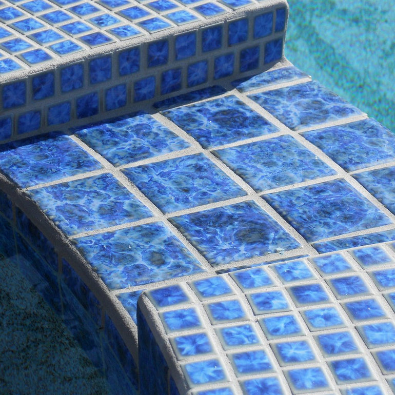 Crystal Blue, 1" x 1" | TNT-031 | Fujiwa Porcelain Pool Tile