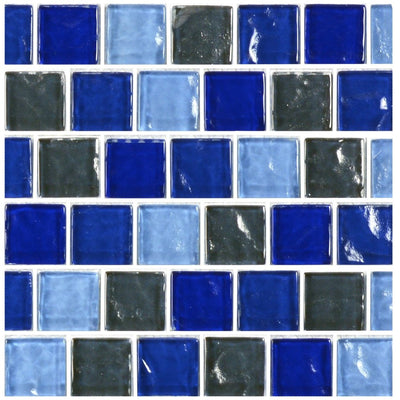 GA62323B2 - Blue Charcoal Blend, 1" x 1" - Glass Tile