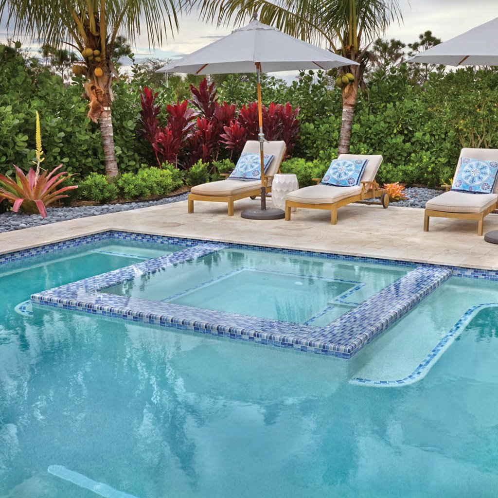 Outdoor pool tile by Artistry in Mosaics