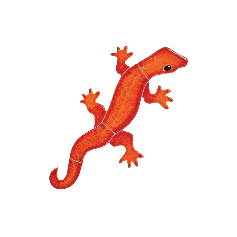Gecko - Sunset Red, Right | GECSREB | Artistry in Mosaics Pool Mosaic