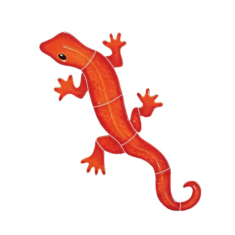 Gecko - Sunset Red, Left | GECSRES | Artistry in Mosaics Pool Mosaic