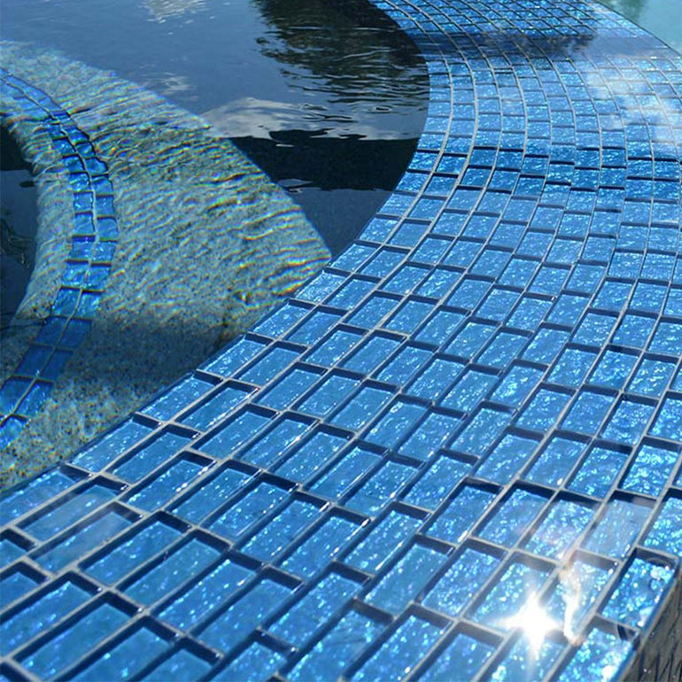 Glowing Glass Mosaic 2x2 square glass tile mosaic pool and wall tile