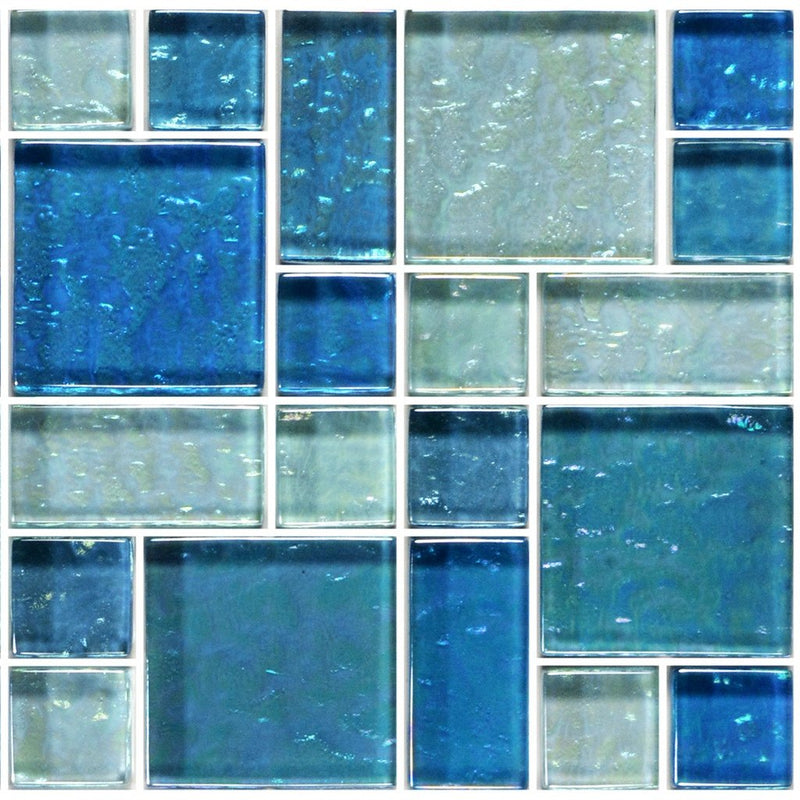 GG8M2348B18 - Blue Blend, Mixed - Glass Tile