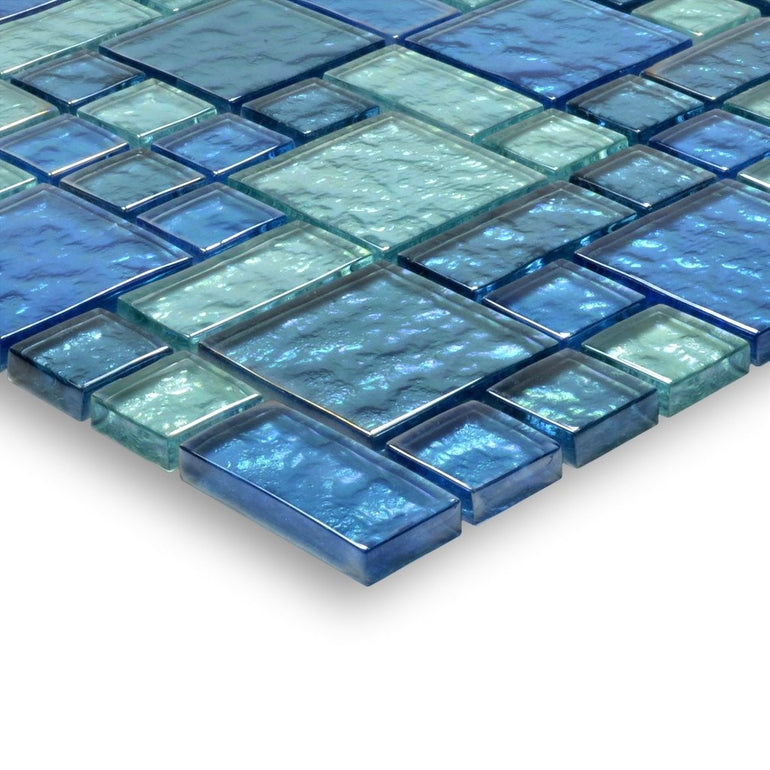 Blue Blend, Mixed Mosaic Tile | GG8M2348B18 | Mosaic Glass Tile