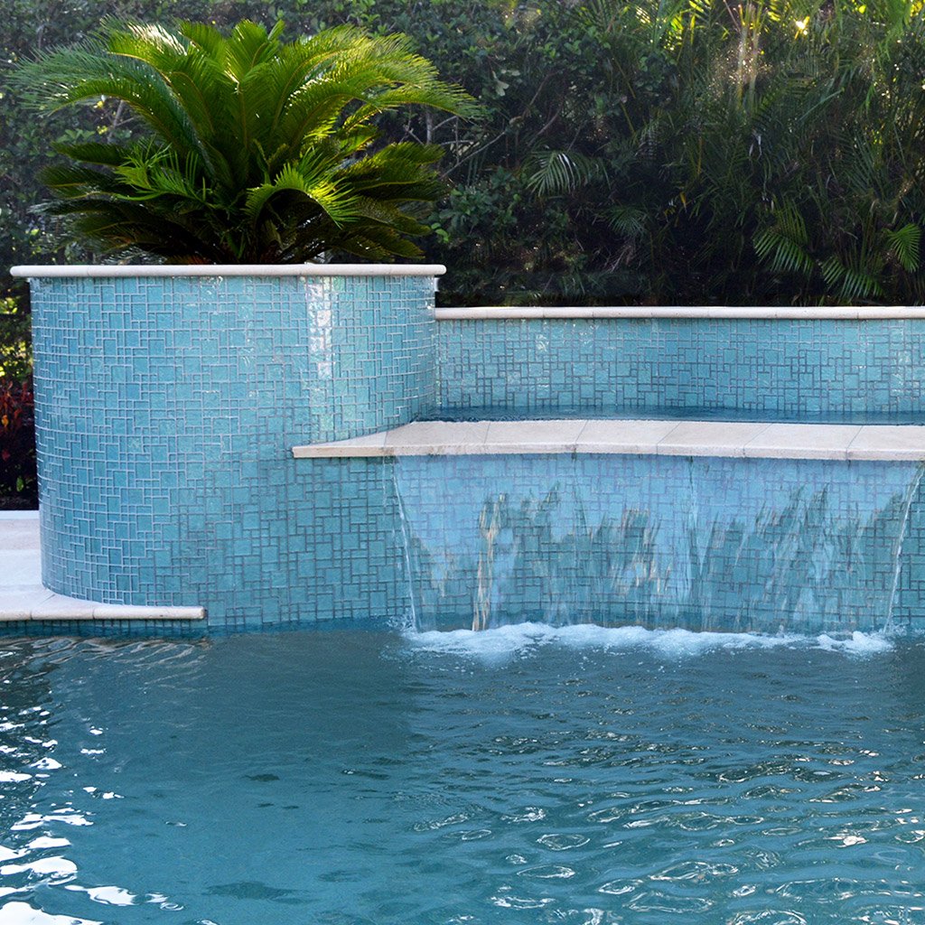 Aquamarine, Mixed | GG8M2348T9 | Glass Mosaic Tile for Pools
