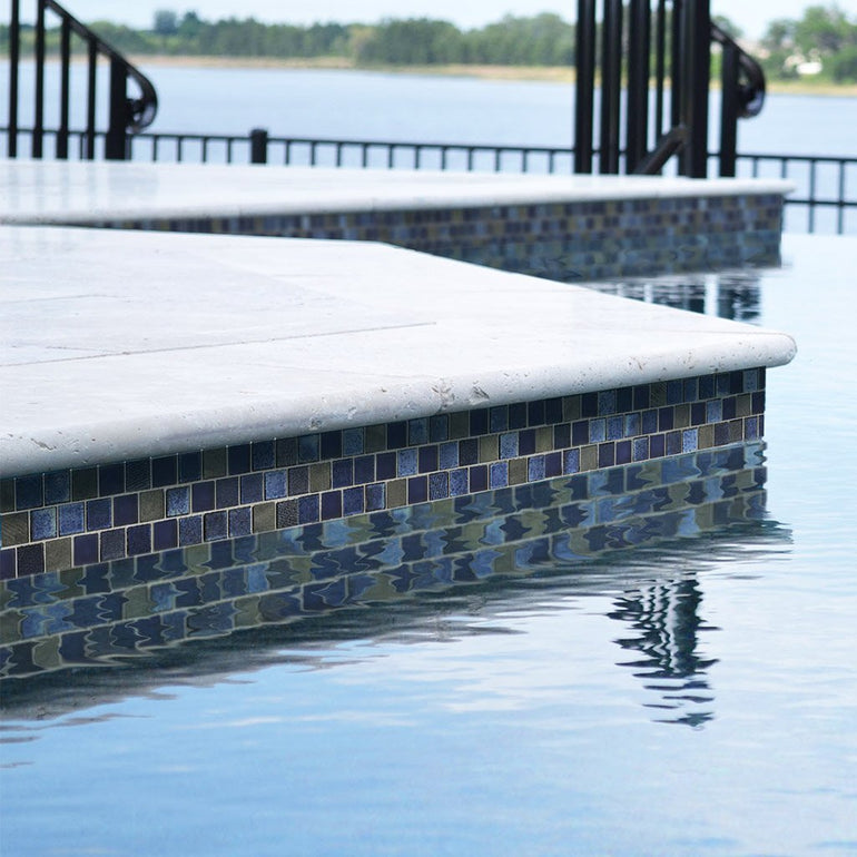 Dark Blue Blend, 1" x 1" - Glass Tile