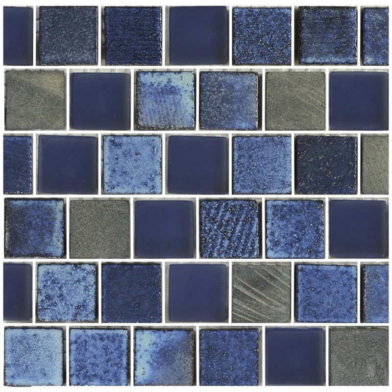 GL82323B2 - Dark Blue Blend, 1" x 1" - Glass Tile