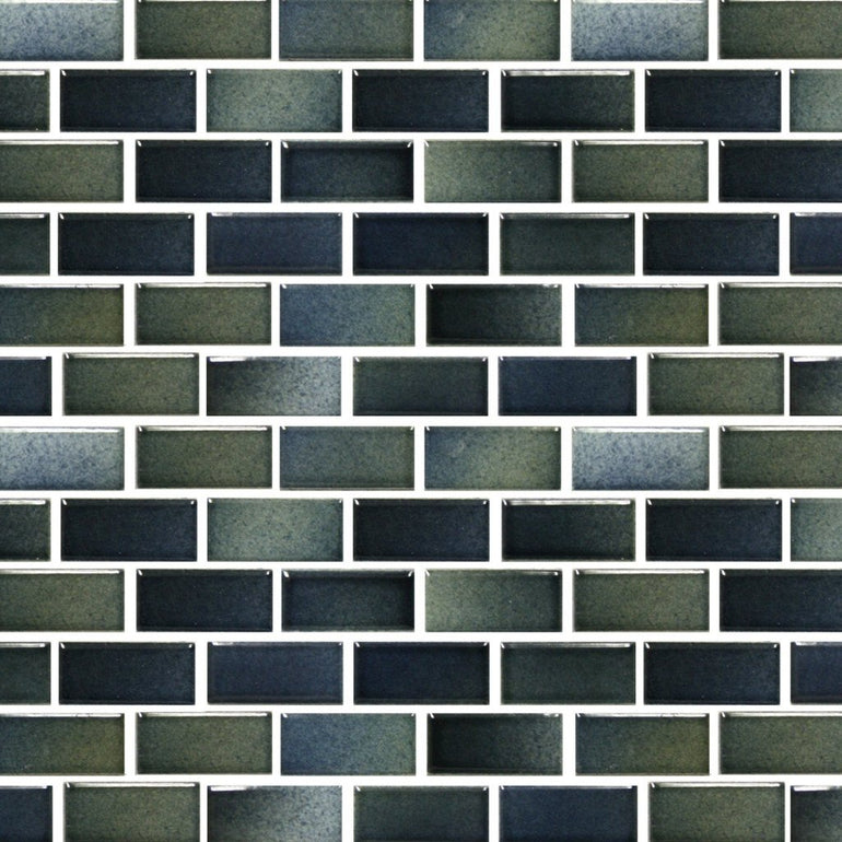GLASSTEL-13 - Captain Blue, 7/8" x 1-7/8" - Porcelain Pool Tile - Fujiwa